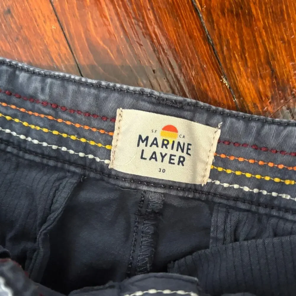 Marine Layer Dark Blue Chino Shorts Summer Casual